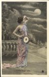 CPA Fantaisie Femme Aubade de la lune