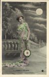 CPA Fantaisie Femme Aubade de la lune