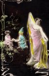 CPA Fantaisie Femme Enfant Nain lutin
