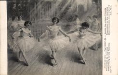 CPA Fantaisie Femme Salon 1914 Preparation de reverence Danse Paul Mesples