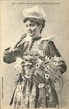 CPA Fantaisie Femme Folklore Costume Coiffe Bretagne