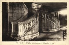 VINTAGE POSTCARD Caen L Church Holy Saver L Staircase