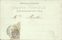 VINTAGE POSTCARD Caen Ruins of L Abbey D Ardenne in front of large interesting machine