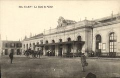 VINTAGE POSTCARD Caen Train station of L Elat