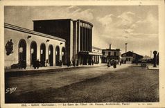 VINTAGE POSTCARD Caen Train station of L State