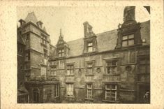 VINTAGE POSTCARD Caen Court of L Hotel of Than