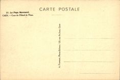 VINTAGE POSTCARD Caen Court of L Hotel of Than