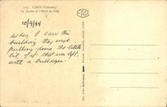 VINTAGE POSTCARD Caen the garden of L Town hall