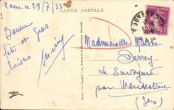 VINTAGE POSTCARD Caen L Town hall and the Public garden