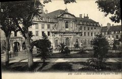 VINTAGE POSTCARD Caen L Town hall and Public garden
