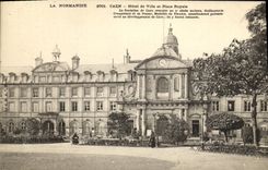 VINTAGE POSTCARD Caen L Town hall and Royal Place