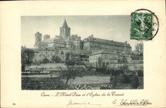 VINTAGE POSTCARD Caen L Hotel God and L church of the Trinity
