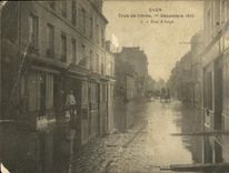 VINTAGE POSTCARD Caen Inonde December 31st  1925 Crue January 1st  1926 of L Decorates Street D Auge