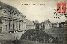 VINTAGE POSTCARD Caen the Garden Botanical garden