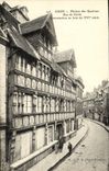 VINTAGE POSTCARD Caen House of Quatrans Street of Jail Construction timber of 16th
