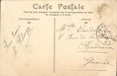 VINTAGE POSTCARD Caen the Street of Jail House known as of Quatrans and bell tower of Saint Pierre