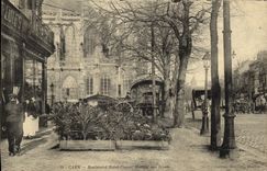 VINTAGE POSTCARD Caen Boulevard St Pierre Goes to the flowers