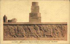 VINTAGE POSTCARD Caen War memorial of the Low Great War Militaria relief