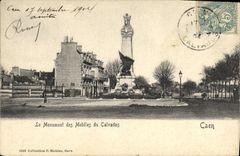 VINTAGE POSTCARD Caen the Monument of the Mobiles of the Apple brandy