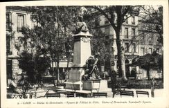 VINTAGE POSTCARD Caen Rules of Demolombe Square of L Town hall