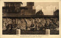 VINTAGE POSTCARD Caen the War memorial 1914 1918 Low relief per Religious bigot