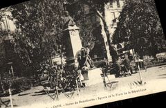 VINTAGE POSTCARD Caen Rules of Demolombe Square of the Place of the Republic