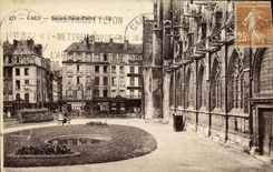 VINTAGE POSTCARD Caen Public garden Saint Pierre