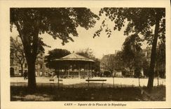 VINTAGE POSTCARD Caen Public garden of the place of the republic