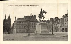 VINTAGE POSTCARD Caen Places St Martin Statue of Duguesclin