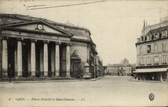 VINTAGE POSTCARD Caen Places fontette and Saint Saver