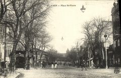 VINTAGE POSTCARD Caen the Place St Pierre