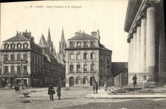 VINTAGE POSTCARD Caen Places Fontette and the Court