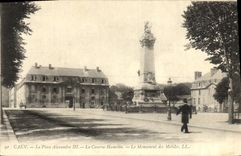 VINTAGE POSTCARD Caen the Place Alexandre III Barracks Hamelin and Monument Militaria