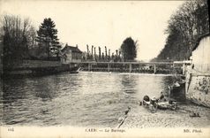 VINTAGE POSTCARD Caen the Stopping Lavender fields