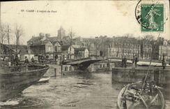 VINTAGE POSTCARD Caen L Entered of the Port Boats