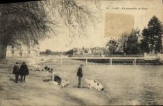 VINTAGE POSTCARD Caen the Footbridge on L Decorates Dog