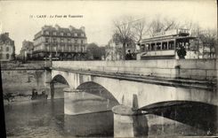 VINTAGE POSTCARD Caen the Bridge of Vaucelles Tram