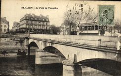 VINTAGE POSTCARD Caen the Bridge of Vaucelles Trmway