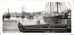 VINTAGE POSTCARD Caen the port Boat