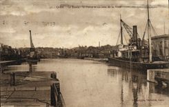 VINTAGE POSTCARD Caen the Basin St hones and a corner of the Bateaux city