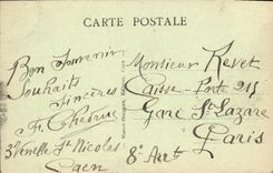 VINTAGE POSTCARD Caen Quay Vendeuvre Boats