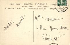 VINTAGE POSTCARD Caen the Port and L Church of the Trinity Sailing Boat