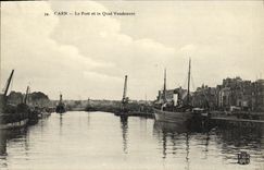 VINTAGE POSTCARD Caen the Port and the Quay Vendeuvre Boats