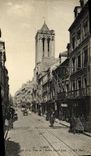 VINTAGE POSTCARD Caen the street Holy Jean and the Tower of L church Jean Saint