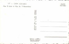 MODERN CARD Caen Street St Jean and Rue of November 11th