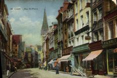 VINTAGE POSTCARD Caen Street St Pierre