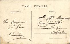 VINTAGE POSTCARD Caen Rue D Auge Child Bicycle Cycles Militaria TOP