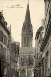 VINTAGE POSTCARD Caen Street and Church Saint Pierre
