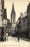 VINTAGE POSTCARD Caen the Street Saint Pierre Coffee Marie Billiards