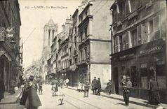 VINTAGE POSTCARD Caen the Street St Modern Jean Counter